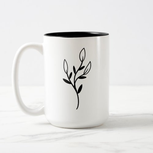  Coffee Mug with Minimalist Olive Branch Design