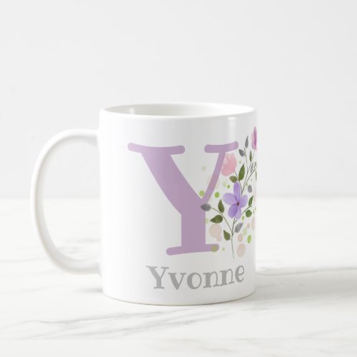 Coffee Mug with Name and Floral Design