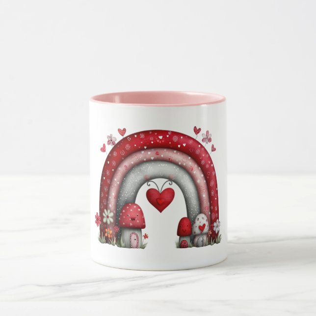 Coffee Mug with Quilted Love Rainbow (Center)