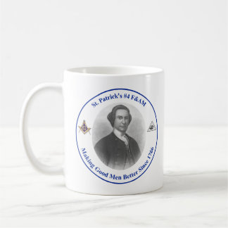 Coffee mug with St. Patrick's #4 logo on two sides