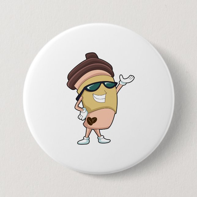 Coffee mug with Sunglasses Button (Front)