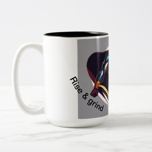 Coffee Mug with Superhero Sticker and Commentary