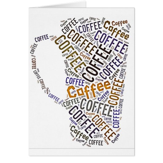Coffee Mug Word Art Cards (Front)