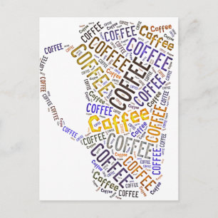 Coffee Mug Word Art Postcard