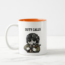 Coffee Mugs Funny Typography Cute Tactical Cat Dut