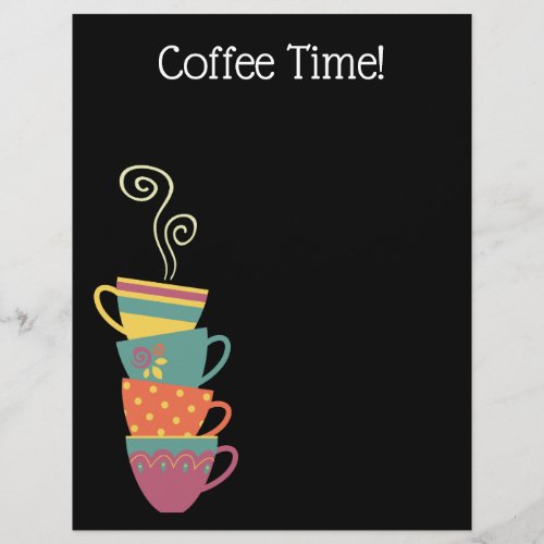 Coffee mugs menu flyer modern black flyer