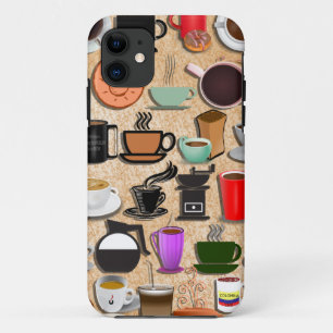 Coffee Mugs on Cream iPhone 11 Case