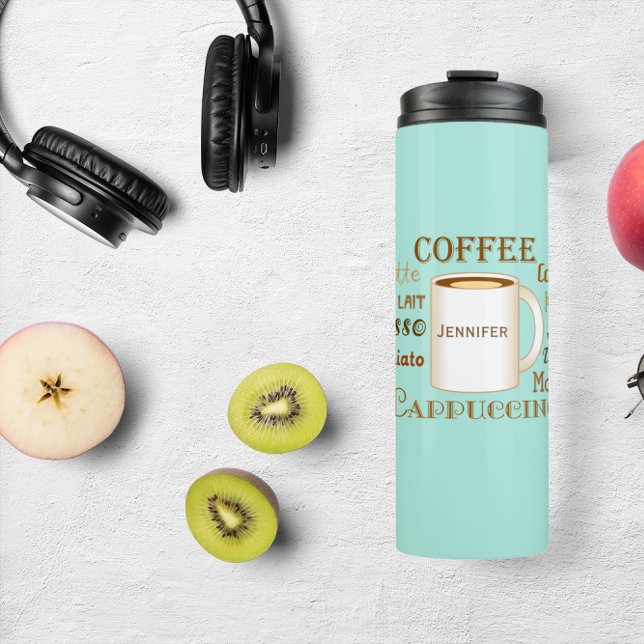 Coffee Names Aqua Personalized Thermal Tumbler (Creator Uploaded)
