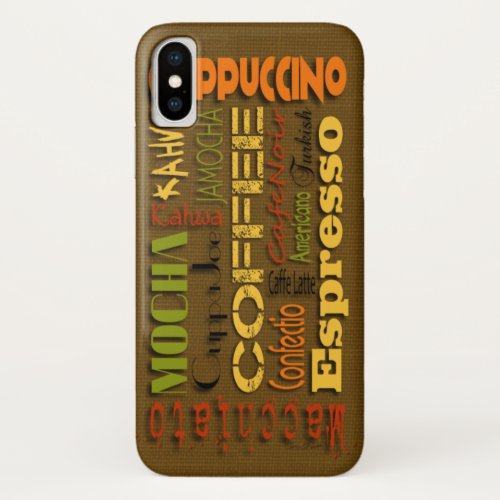 Coffee Names On Burlap Casemate Phone Cases