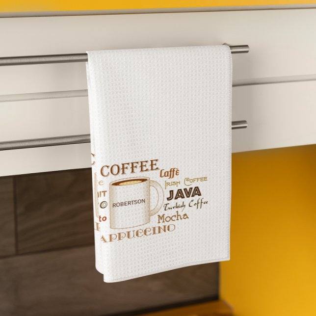 Coffee Names Personalized Kitchen Towel (Creator Uploaded)