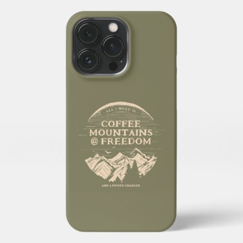 Coffee Nature and Charger Funny Personalized iPhone 13 Pro Case