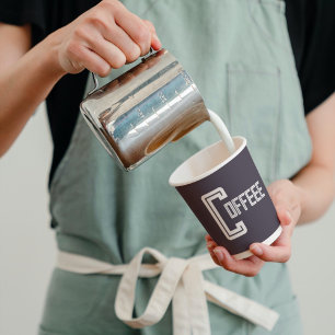 Coffee Navy blue Café Restaurant Business Script Paper Cups