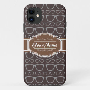 Coffee Nerd Hipster Glasses Personalized iPhone 11 Case
