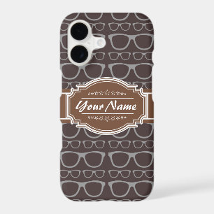Coffee Nerd Hipster Glasses Personalized iPhone 17 Case