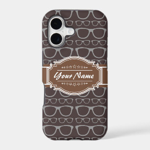 Coffee Nerd Hipster Glasses Personalized iPhone 17 Case