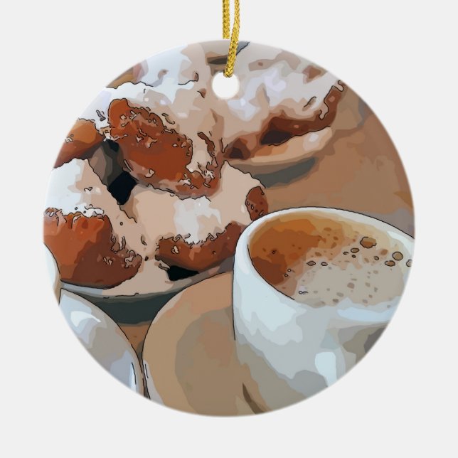 Coffee New Orleans Ceramic Ornament (Front)