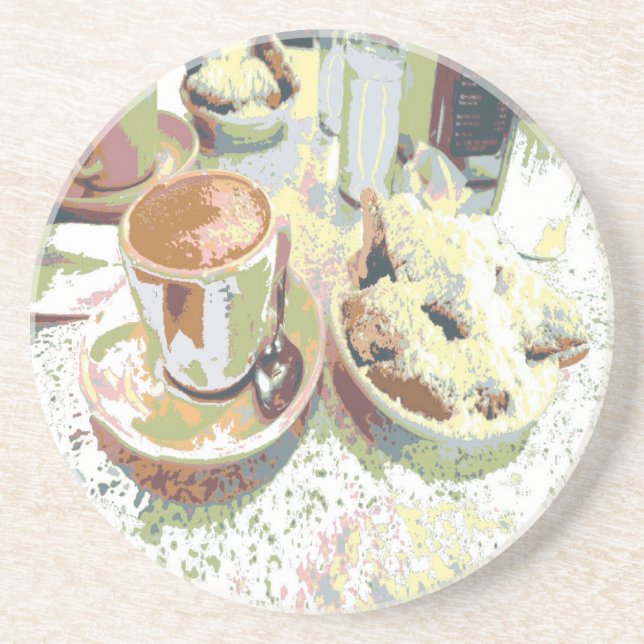 Coffee New Orleans Sandstone Coaster (Front)
