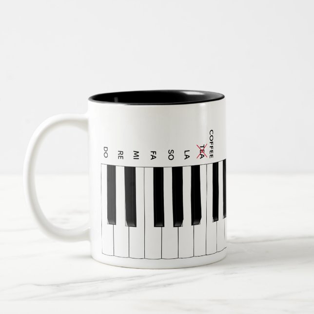 Coffee not Tea Piano Keyboard Do Re Mi  Music Mug (Left)