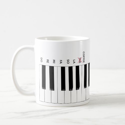 Coffee not Tea Piano Keyboard Do Re Mi Music Mug