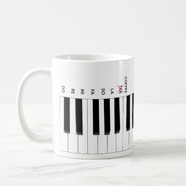 Coffee not Tea Piano Keyboard Do Re Mi Music Mug (Left)