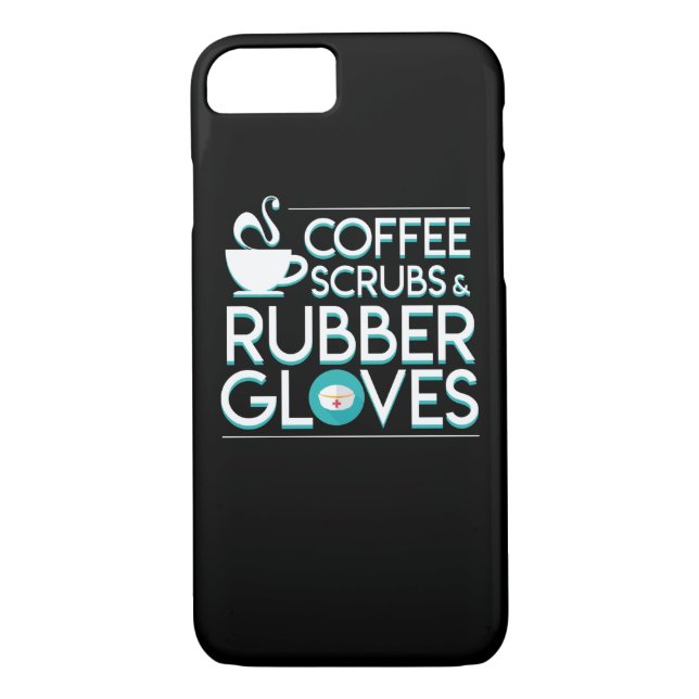 Coffee Nurse Pride Scrubs Rubber Gloves Case-Mate iPhone Case (Back)