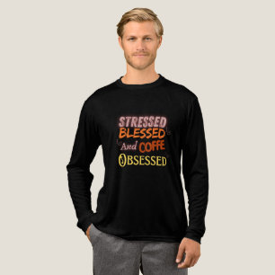 Coffee Obsessed Typographic Quote Tri-Blend Shirt