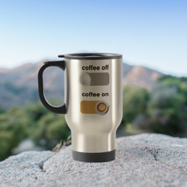 Coffee Off Coffee On Travel Mug (Enjoy sipping your coffee while you are on mode on with this travel/commute tumbler.)