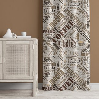 Coffee on Burlap Word Cloud Brown ID283 