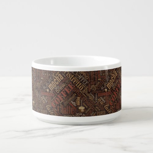 Coffee on Burlap Word Cloud Brown ID283 Bowl