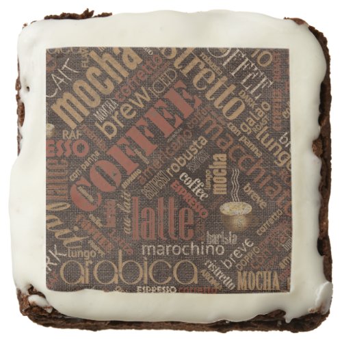 Coffee on Burlap Word Cloud Brown ID283 Brownie