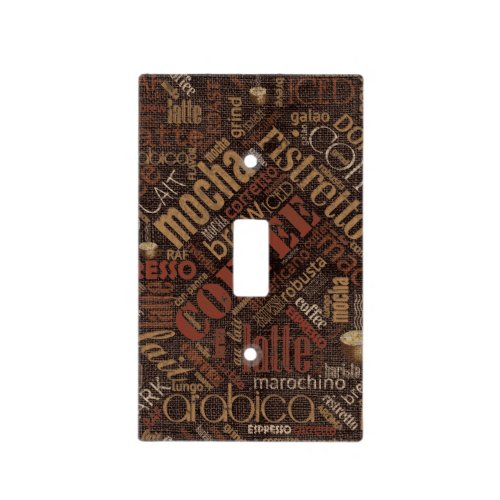 Coffee on Burlap Word Cloud Brown ID283 Light Switch Cover