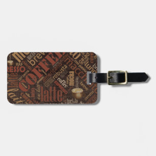 Coffee on Burlap Word Cloud Brown ID283 Luggage Tag