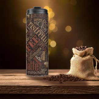 Coffee on Burlap Word Cloud Brown ID283