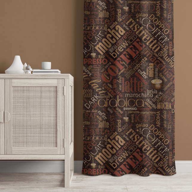 Coffee on Burlap Word Cloud Chestnut ID283  Blackout Curtains (Creator Uploaded)