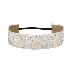 Coffee on Burlap Word Cloud Teal ID283 Athletic Headband