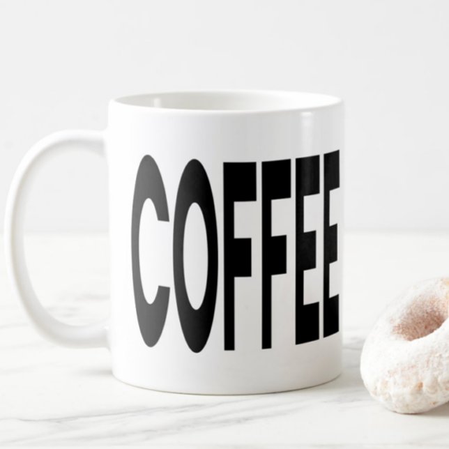 COFFEE ON CALL Typography Funny Humor Mug (Creator Uploaded)