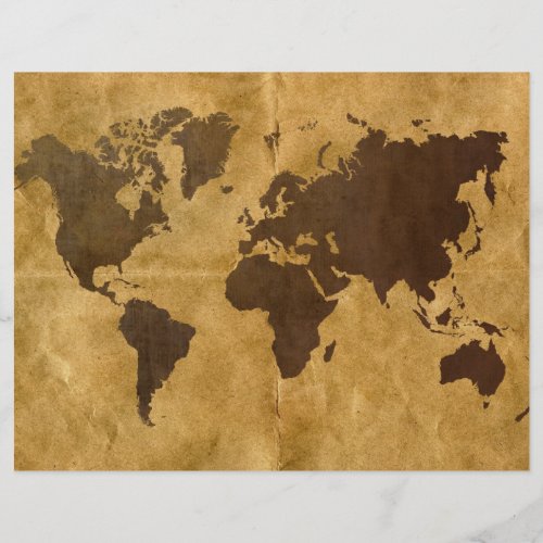 Coffee on Paper Look World Map