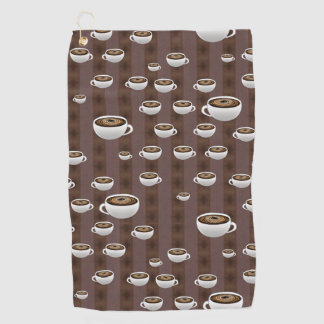 Coffee on Stripes Golf Towel