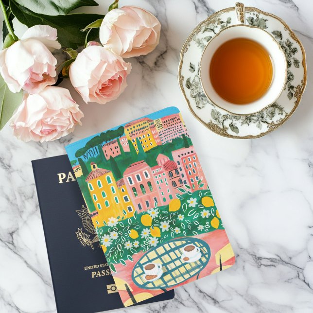 Coffee on Terrace Balcony Painting Europe Travel  Passport Holder (Coffee on Terrace Balcony Painting Europe Travel Passport Holder
)