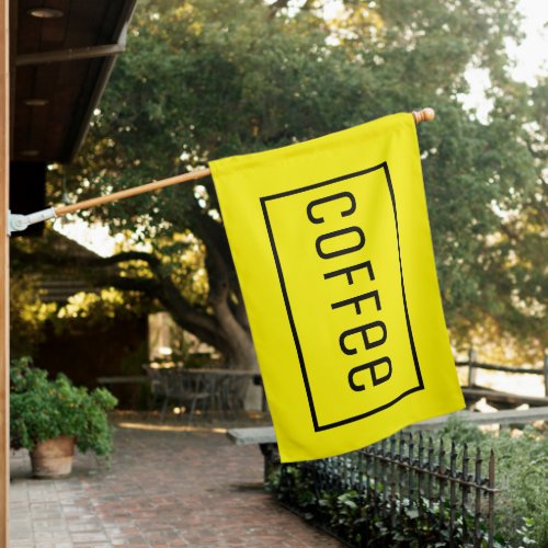 Coffee open sign flag yellow