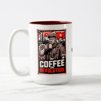 Coffee or Revolution Two-Tone Coffee Mug