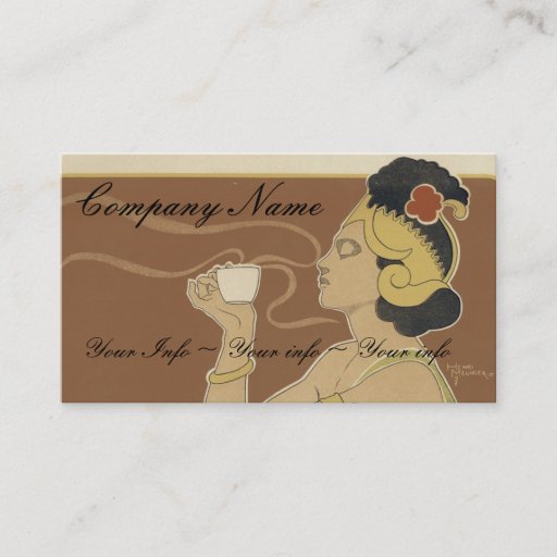 Customizable Coffee or Tea Business Cards - Art Nouveau