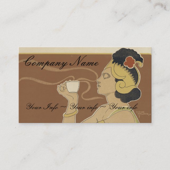 Coffee or Tea Business Cards - Art Nouveau (Front)