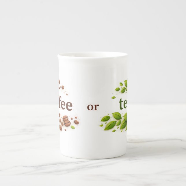 Coffee or Tea White Bone China Mug (Front)