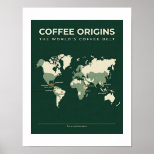 Coffee Origins World Map Poster