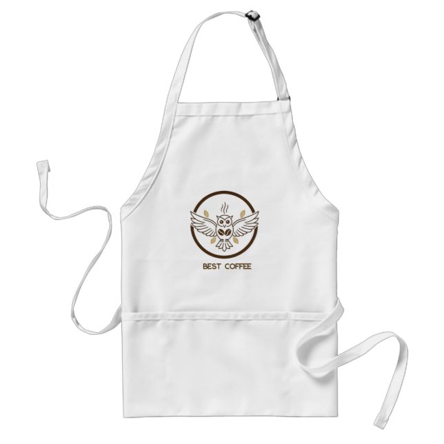 Coffee Owl Adult Apron (Front)