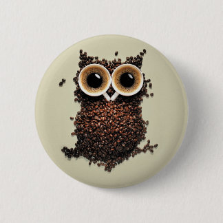 Coffee Owl Button