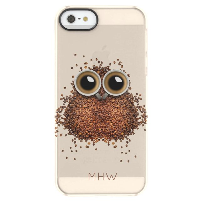 Coffee Owl custom monogram phone cases (Back)