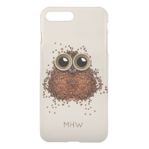 Coffee Owl custom monogram phone cases