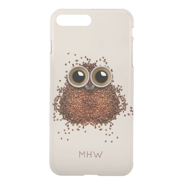 Coffee Owl custom monogram phone cases (Back)